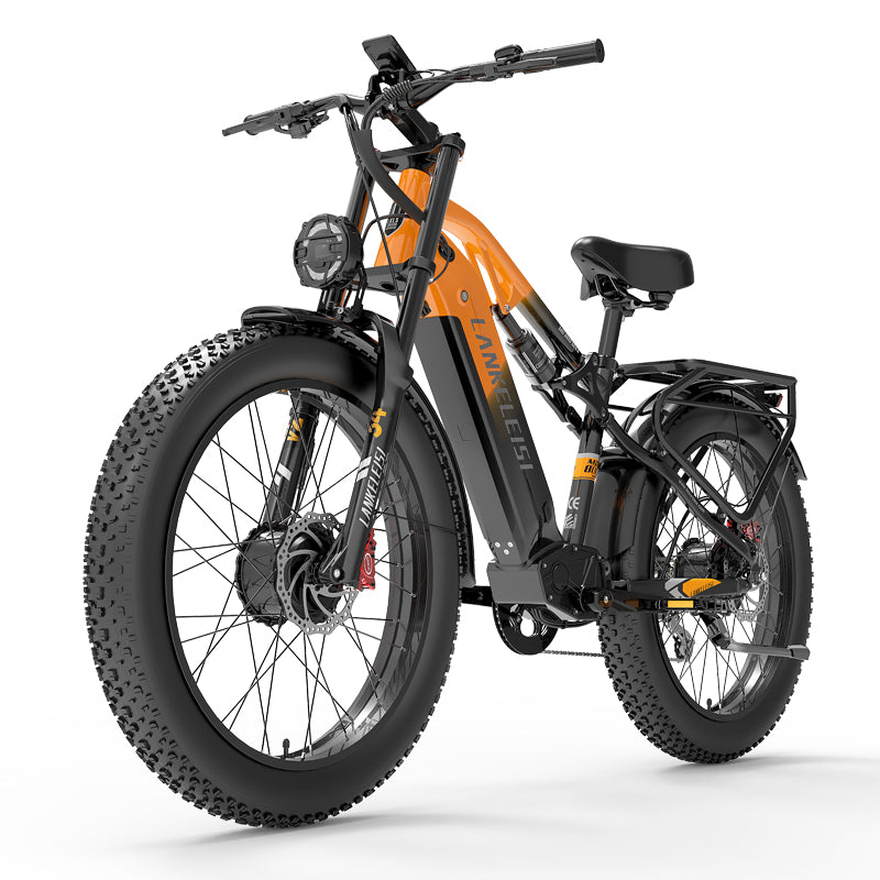 LANKELEISI MG800Max 2000W dual motor all-terrain electric bike with 26-inch fat tires, showcasing its rugged design and powerful build.