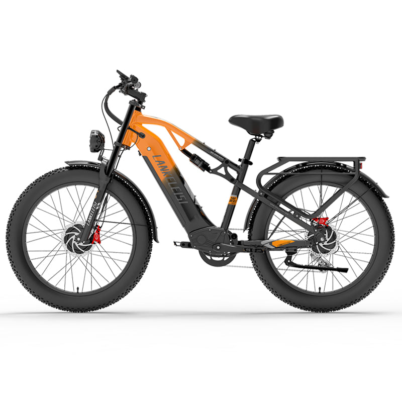 LANKELEISI MG800Max 2000W dual motor all-terrain electric bike with 26-inch fat tires and rugged frame for off-road riding.