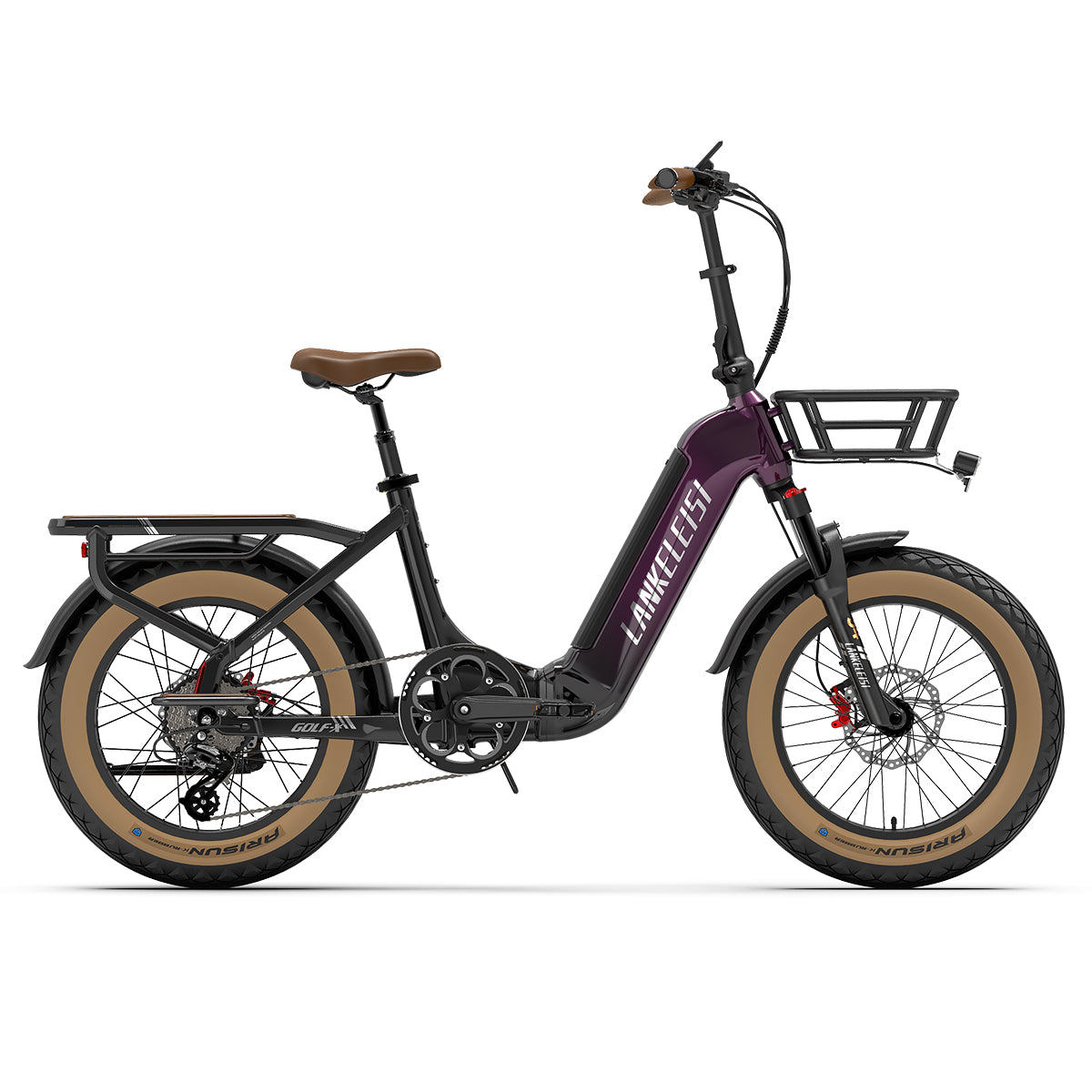Foldable LANKELEISI GOLF-X city electric bike with step-thru frame, 960Wh battery, and bundle accessories, ready for urban commuting.