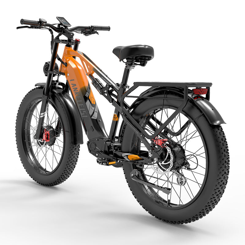 LANKELEISI MG800Max electric bike with 26-inch fat tires, dual motors, and all-terrain design in black and silver.