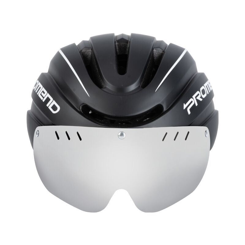 Lankeleisi Bikes E-Bike helmet with adjustable straps, ventilation holes, and sleek black design for cycling safety and comfort.