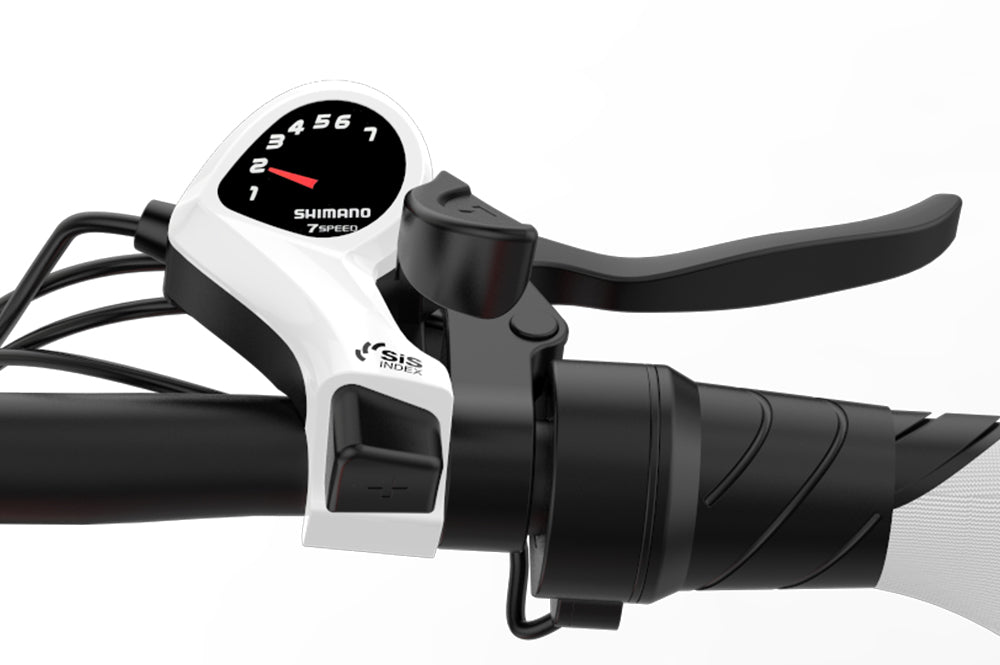 Lankeleisi bikes ebike gear and speed shifter control thumb dials for easy gear changes and smooth riding.