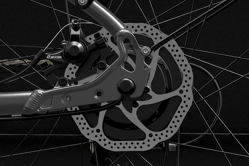 Lankeleisi bikes hydraulic brake set for electric bikes, showing brake levers and calipers in close-up.